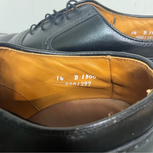Allen Edmonds Birmingham Mens 14 D Black Leather Wingtip Oxford Dress Shoes main image 10
